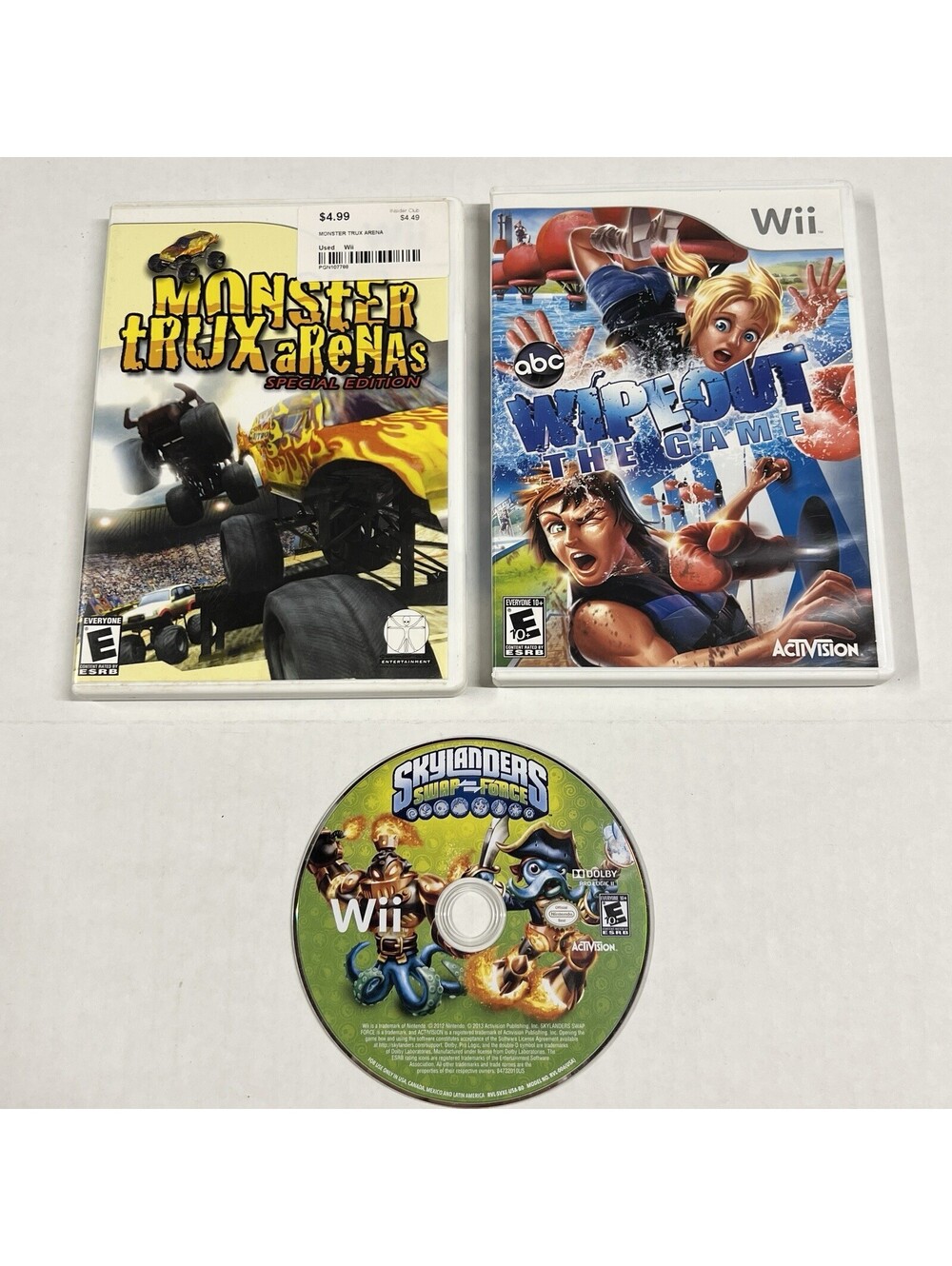 Bundle 3 Nintendo Wii Games Skylanders Swap Force Monster Trux Arenas Wipeout
